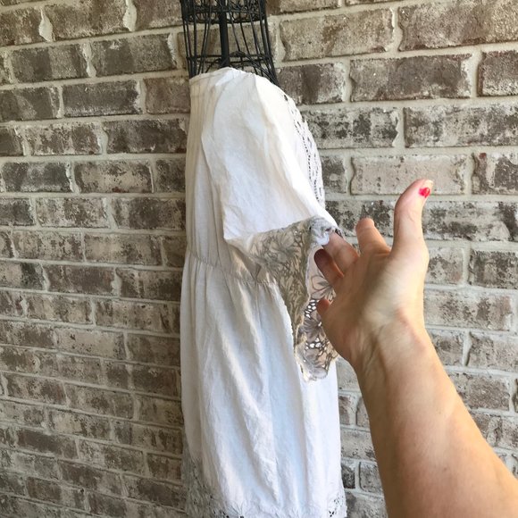 Farinelli Tunic Dress Top Crochet Large Peasant - Picture 4 of 15